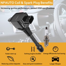 Ignition Coil Packs & Spark Plugs Compatible with V6 3.5L 3.5 2009-2020 Nissan Maxima Murano Altima Pathfinder Quest, Infiniti Q50 Q70 QX60 EX35 FX35 G25 G35 M35h, UF550, Pack of 6