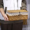 TOLIDA Wicker Storage Basket with Lid Decorative Baskets Living Room