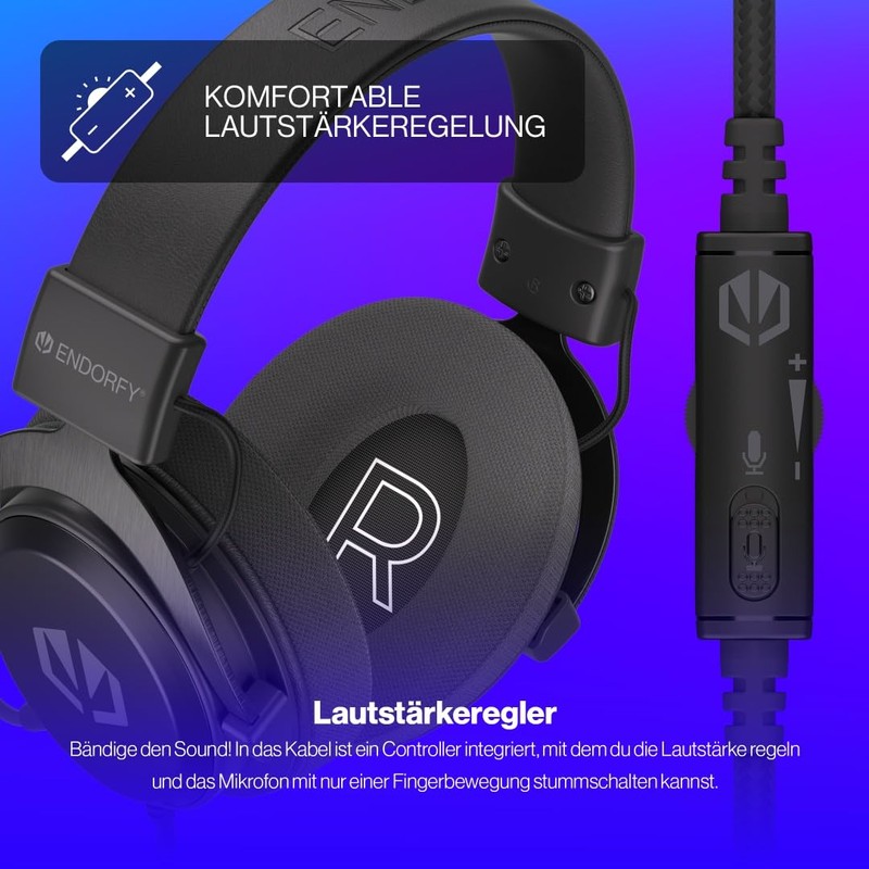 ENDORFY VIRO Infra EY1A003 Over-Ear Headphones, Fabric Ear Pads, Detachable