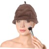 Sombrero Gorro Baño Coral Fleece Sauna Color Café Portátil Secado