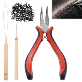 Girihe 4 PCS Nano Beads Hair Extensions Kit, Nano Hair Extensions Tools Hairr Extension Tool Kit, Hairr Extension Tools for Nanoo Rings for Extending Haiir or DIY