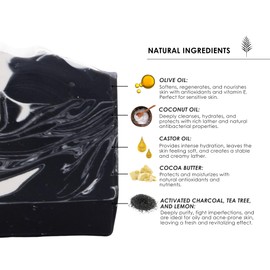 COCO SALVAJE Natural Artisan Soap for Men and Women | Organic, Vegan, Handmade Soap Bars for Bath and Body | Non-Toxic Luxury Soap for Moisturizing Dry & Sensitive Skin | 4.23oz (Tea Tree & Lemon)