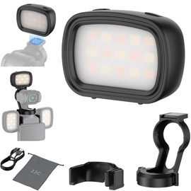 JJC Magnetic Fill Light for DJI Osmo Pocket 3 Creator Combo, Type-C Rechargeable Mini LED Video Light, 3 Color Modes/Brightness Adjustable for Pocket3 Selfie Vlog Recording, Lightweight