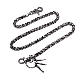 UNIQSUM Simple Rope shape wallet chain Biker Punk Jean Key chain (31inch, Gun-Metal)