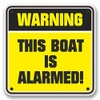 2 x 10cm This Boat is Alarmed Warning Vinyl Sticker