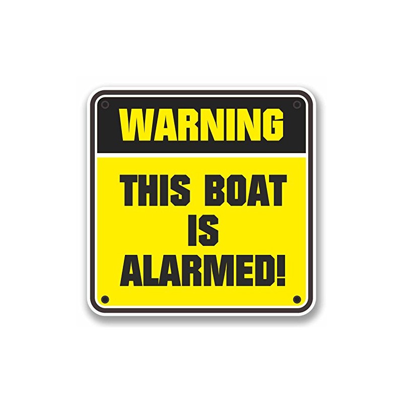 2 x 10cm This Boat is Alarmed Warning Vinyl Sticker