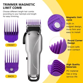 New Version 10-Pack 1/16" to 1" Magnetic Clipper Guards Guide Combs for andis Master family & PM family