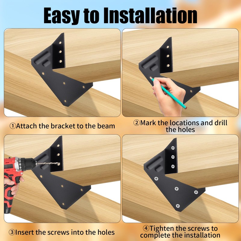Hurricane Ties for Rafter 24 Pack 16-Gauge Hurricane Straps Brackets