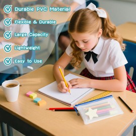 Mesh Zipper Pouch Bags - 5Pack A6 Waterproof Small Zipper Bags 4.7x9.3 Inch Clear Mesh Storage Pouches Assorted Colors for Home, Office, School, Travel, Receipts, Puzzles, Pencil, Cosmetic