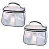 Siomlana 2 Pcs PVC Transparent Makeup Pouch Large Capacity Makeup