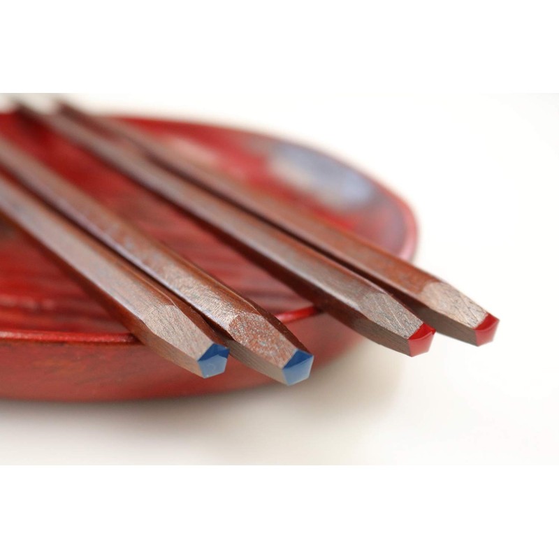 Ishida KP Lacquered Five Square Plain Chopsticks Made in Japan