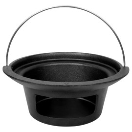 KAMaster Cast Iron Ash Can with Handle for Large Big GreenEggs,Charcoal Ash Pot Green Egg Accessories Must Haves,Perfectly Paired with Fire Grate/Charcoal Basket for Use | Quick & Easy Cleaning