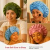 Silk Hair Bonnet with Strap for Sleeping, Double-Layer Satin Sleep