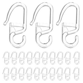 DOITOOL Shower Curtain Clips - 50pcs Clear Plastic Curtain Hooks for Drapes - Adjustable Drapery Hooks for Window Curtain, Door Curtain and Shower Curtain