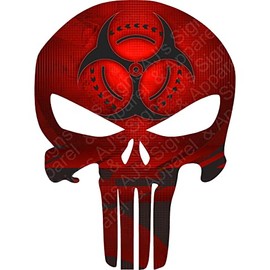Skull Red Biohazard Vinyl Sticker Decal Many Size to Choose from for Cars Trucks Vans Walls Laptop…etc. Cars Trucks Vans Walls Laptop