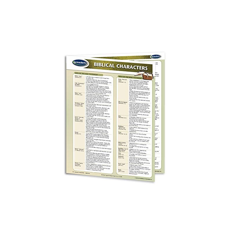 Biblical Characters - Religion Quick Reference Guide by Permacharts