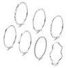YADOCA 7 Pcs 1MM Stainless Steel Rings for Women Men