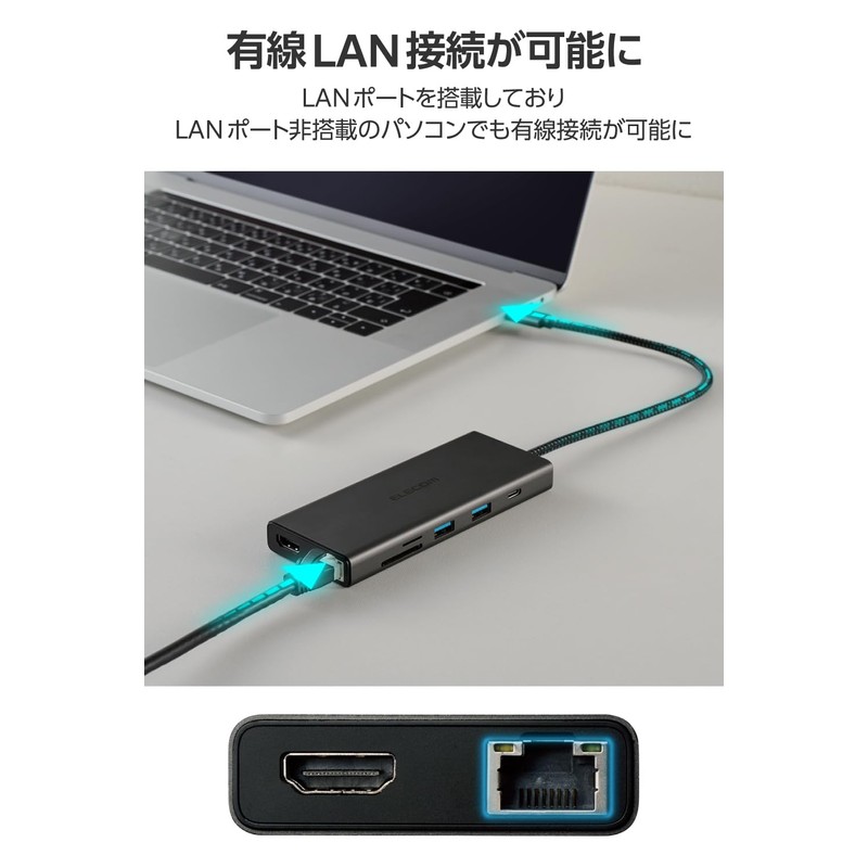 Elecom DST-W03 USB-C Hub Docking Station 10 in 1 PD