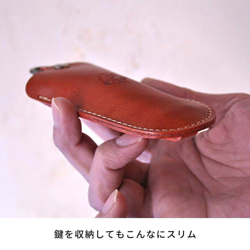 [132] surimufittoki-ke-su [Tochigi Leather] Genuine Leather [Green]