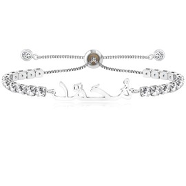 Oneress Mohammed Name Charm Bracelet for Women, Brass Chain Inlaid with AAA+ Cubic Zirconia & Stainless Steel Tag, Adjustable Slider Chain for Islamic Religious Occasions - YA4947, Brass