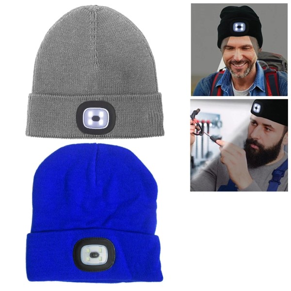 AllTopBargains New LED Flashlight Style Beanie Hat Winter Warm Free