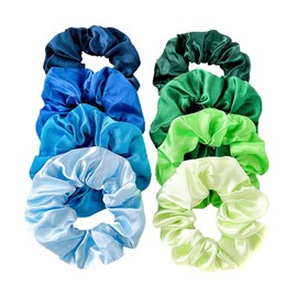 8Pcs Hair Scrunchies Elastic Hair Bands Silk Satin Ponytail Holder Scrunchy Hair Ties Soft Hairband Hair Accessories for Women Girls(Mixed Color)