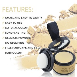VOLLUCK Root Powder - Hair Powder Hairline Volume for Women and Men, Hair Thickening Hair Styling Powder Hairline Concealing as Waterproof Hair Makeup - 4 g (Light Gold)