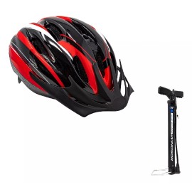 Windsor Casco De Bicicleta Unisex + Bomba Para Bicicleta Color Rojo Talla 54/58