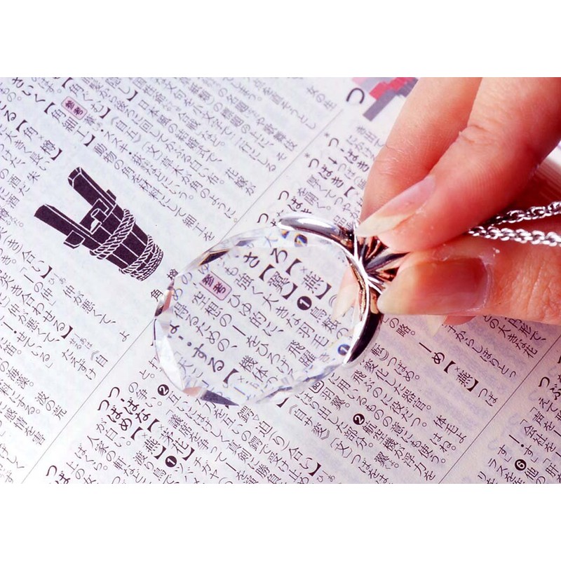 Hogdseirrs Crystal Loupe Pendant Necklace (Antique Silver)