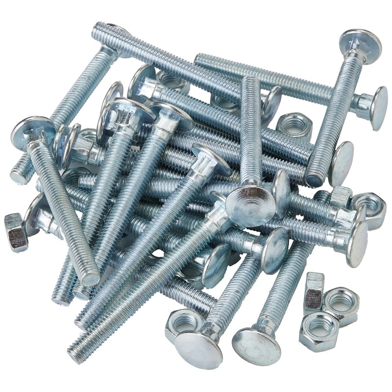 Merriway BH04831 (25 Pcs) Carriage Bolts with Nuts, M8 x
