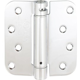 Stone Harbor Hardware Self-Closing Door Hinge, 4 Inches, 5/8" Radius Corner, Polished Chrome