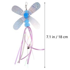 balacoo 4pcs Cat Teaser Tassel Butterfly Bee Dragonfly Ladybug Teaser Toys Pet Teaser Wand Toy Kitty Exercise Toys for Cat Pet Kitten Kitty Having Fun Playing