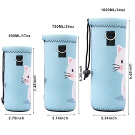AUPET Water Bottle Sling Bag Carrier Crossbody Sleeve,Insulated Neoprene Bottle Case Holder Pouch Cover 500ML/17oz with Shoulder Strap for Boys Girls Women Men