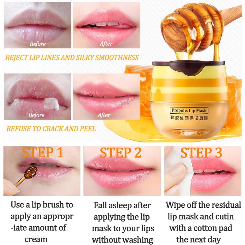 Bee Balm Lip Balm Honey Pot, 4 Pack Honey &