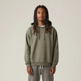 Solid Color Double Layer Hood Side Pocket Terry Cotton Casual Wear Premium Men's Custom Designer Oversized HoodieColor: Gray, Size: 3 XL