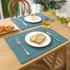 SHACOS Faux Linen Double Layer Placemats Set of 4 Machine