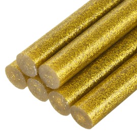 uxcell 6pcs Mini Hot Glue Sticks for Glue Gun 0.43 inch x 4 inch Large Glue Sticks, 11 x 100mm Glitter Gold