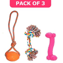 Cature 3 Set Puppy chew Toys for Teething 3 Pack Toys for Small Dogs Soft & Safe & Durable Dog Interactive Toys Different Shapes Beautiful Pastel Color Pack 3 Color May Vary (Combo 2)