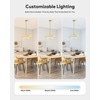 VONLUCE Modern Chandeliers, 18" Drum Chandeliers with 2-Layer Fabric Shade,