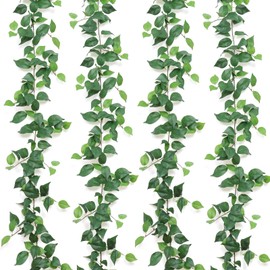 Dremisland 2PCS Artificial Ivy Vines Garland 71" Scindaps Garland Fake Vines with Silk Green Leaves Faux Hanging Greenery Plants for Home Bedroom Wall Patio Party Wedding Decor (Ivy, 4PCS)