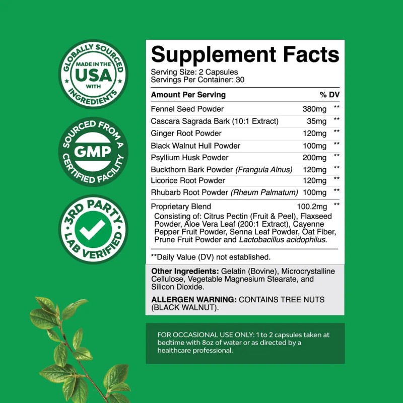 Natures Craft Limpiador De Colon Detox 60 Caps