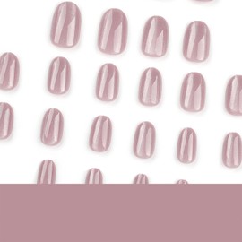 24 Piezas de Uñas Postizas a Presión, Uñas Falsas Cuadradas Cortas Francesa Tips de Uñas de Pegamento de Cobertura Acrílico Natural Cubierta Completa Press on Nails para Mujeres y Niñas