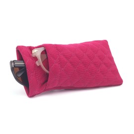 Face Shadow Double Glasses Case Soft Sunglasses Case Squeeze Top with Cleaning Cloth Spectacles Pouch Ultra Light and Portable for Women Men