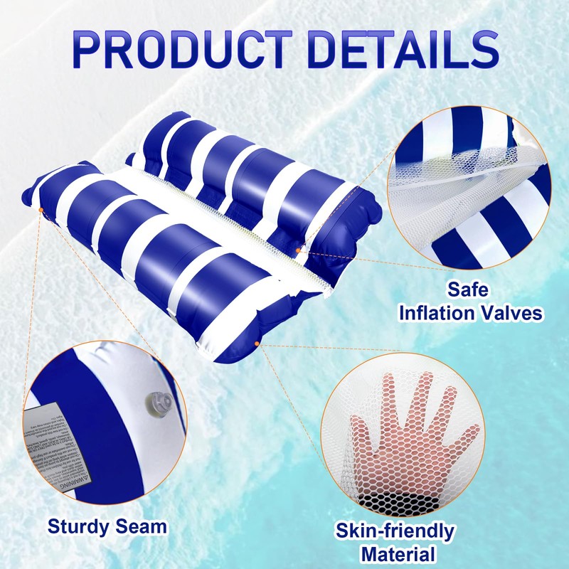 Aitsite Inflatable Pool Floats for Adults, 2 Pack Water Hammock,