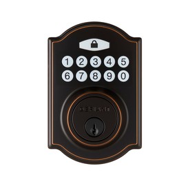 Castle Aged Bronze Single Cylinder Electronic Keypad Deadbolt 2 Keys Included