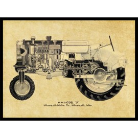Minneapolis-Moline Minneapolis Moline Tractors NEW Metal Sign: Model U Schematic Cutaway View