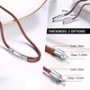 PROSTEEL Rope Chain Necklace String Brown Leather Necklaces Pendant Cord