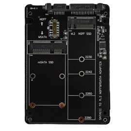 EuAcesry NGFF SSD to SATA3 Adapter and Enclosure for SSD, SATA M.2 + MSATA to SATA, M.2 SATA to SATA Adapter for Hard Drive PCB MSATA for Computer