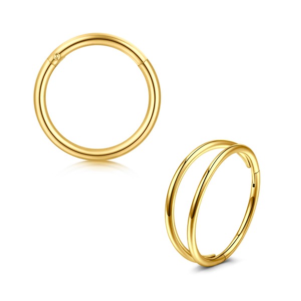 Briana Williams Pack of 2 Nose Piercing Silver Gold Black