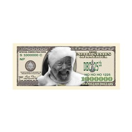 Pack of 5 - Black African American Kente Claus Santa Claus Bucks Novelty Million Dollar Bill